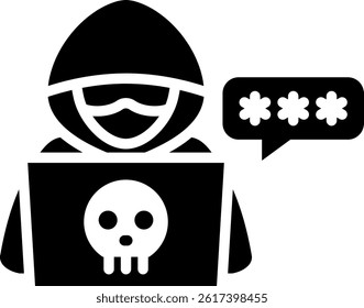 Hacker Icon Glyph Vector Illustration