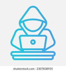 Hacker-Symbol im Farbverlauf-Stil, Verwendung für Website-Mobile-App-Präsentation