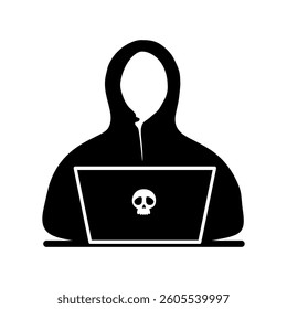 Hacker icon. Hacker hoodie icon. flat vector illustration design.
