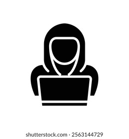 Hacker icon Isolated flat vector in outline