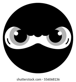 Hacker icon isolated on a white background.Terrorist or ninja icon.