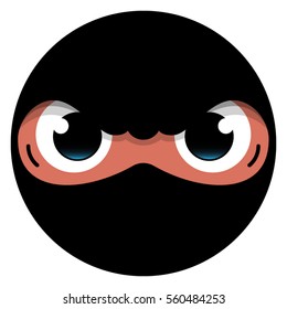 Hacker icon isolated on a white background.Terrorist or ninja icon.
