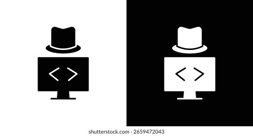 Hacker-Symbol einzeln auf weißem Hintergrund. Vektorgrafik.