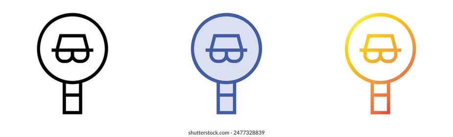 hacker icon. Linear, Blue Fill and Gradient Style Design Isolated On White Background