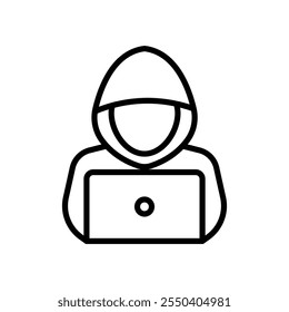 Ícone de hacker logotipo linear isolado
