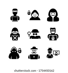 hacker icon or logo isolated sign symbol vector illustration - Collection of high quality black style vector icons
