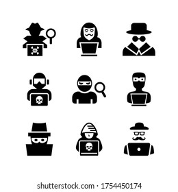 icono de hacker o logotipo símbolo de signo aislado ilustración vectorial - Colección de iconos vectoriales de estilo negro de alta calidad
