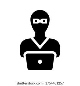icono de hacker o logotipo símbolo de signo aislado ilustración vectorial - iconos vectoriales de estilo negro de alta calidad
