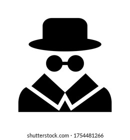 icono de hacker o logotipo símbolo de signo aislado ilustración vectorial - iconos vectoriales de estilo negro de alta calidad
