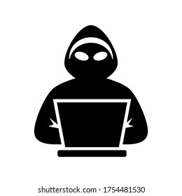 Hacker-Symbol oder -Logo einzeln auf Zeichen, Vektorgrafik - hochwertige Vektorsymbole mit schwarzem Hintergrund
