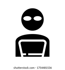 icono de hacker o logotipo símbolo de signo aislado ilustración vectorial - iconos vectoriales de estilo negro de alta calidad
