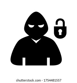 icono de hacker o logotipo símbolo de signo aislado ilustración vectorial - iconos vectoriales de estilo negro de alta calidad
