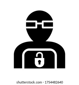 icono de hacker o logotipo símbolo de signo aislado ilustración vectorial - iconos vectoriales de estilo negro de alta calidad
