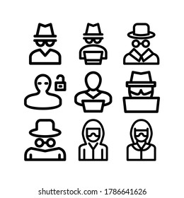 icono de hacker o logotipo símbolo de signo aislado ilustración vectorial - Colección de iconos vectoriales de estilo negro de alta calidad
