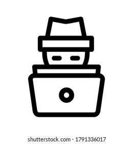 icono de hacker o logotipo símbolo de signo aislado ilustración vectorial - iconos vectoriales de estilo negro de alta calidad
