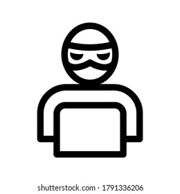 icono de hacker o logotipo símbolo de signo aislado ilustración vectorial - iconos vectoriales de estilo negro de alta calidad
