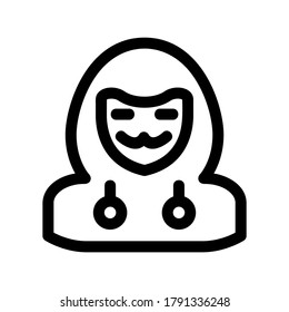 Hacker-Symbol oder -Logo einzeln auf Zeichen, Vektorgrafik - hochwertige Vektorsymbole mit schwarzem Hintergrund
