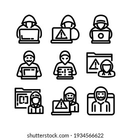 icono de hacker o logotipo símbolo de signo aislado ilustración vectorial - Colección de iconos vectoriales de estilo negro de alta calidad
