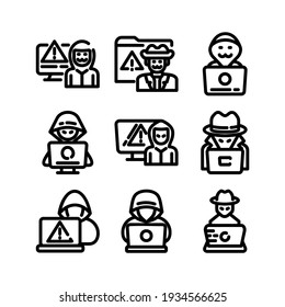 icono de hacker o logotipo símbolo de signo aislado ilustración vectorial - Colección de iconos vectoriales de estilo negro de alta calidad
