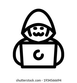 Hacker-Symbol oder -Logo einzeln auf Zeichen, Vektorgrafik - hochwertige Vektorsymbole mit schwarzem Hintergrund
