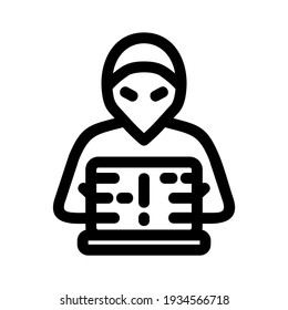 icono de hacker o logotipo símbolo de signo aislado ilustración vectorial - iconos vectoriales de estilo negro de alta calidad
