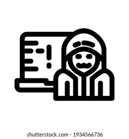 icono de hacker o logotipo símbolo de signo aislado ilustración vectorial - iconos vectoriales de estilo negro de alta calidad
