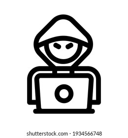 icono de hacker o logotipo símbolo de signo aislado ilustración vectorial - iconos vectoriales de estilo negro de alta calidad
