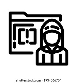 icono de hacker o logotipo símbolo de signo aislado ilustración vectorial - iconos vectoriales de estilo negro de alta calidad
