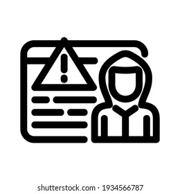 Hacker-Symbol oder -Logo einzeln auf Zeichen, Vektorgrafik - hochwertige Vektorsymbole mit schwarzem Hintergrund
