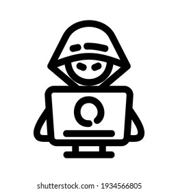 Hacker Icon Or Logo Isolated Sign Symbol Vector Illustration - High Quality Black Style Vector Icons
