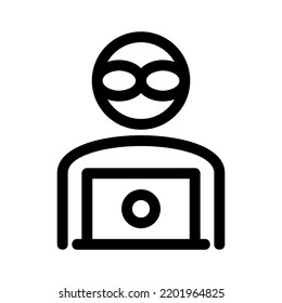 Hacker-Symbol oder -Logo einzeln auf Zeichen, Vektorgrafik - hochwertige Vektorsymbole mit schwarzem Hintergrund
