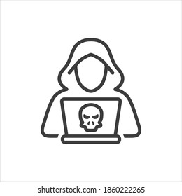 Hacker icon on white background