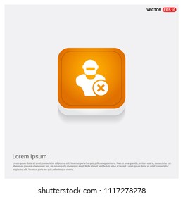 Hacker Icon Orange Abstract Web Button - Free vector icon