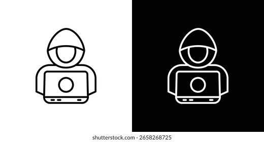 Esquema del icono de hacker. Vector editable EPS 10