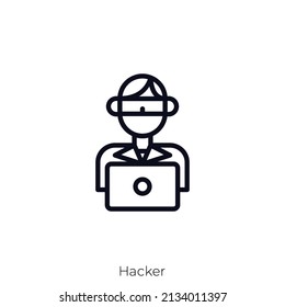Hacker icon. Outline style icon design isolated on white background