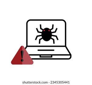 Hacker icon .Pirated software, malicious content and link icon. Pirate integrated and spider. Theft Risk.