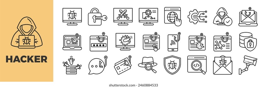 Hacker Icon Set For Design Elements	