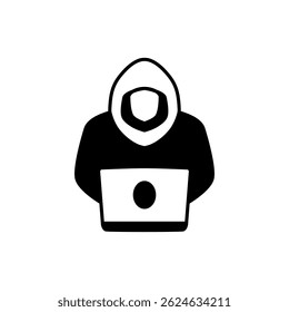 hacker icon, simple flat style, illustration, logo sign symbol pictogram template, for ui or ux isolated on white for mobile app, editable
