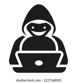 Hacker icon. Simple illustration of hacker vector icon for web design isolated on white background