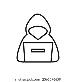 Hacker icon Simple thin line flat symbol