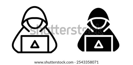 Hacker icon symbol collection on white background.
