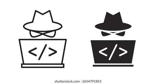 Symbolkonzept für Hacker-Icons. Icons für Web und Mobile.