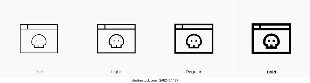 hacker icon. Thin, Light Regular And Bold style design isolated on white background
