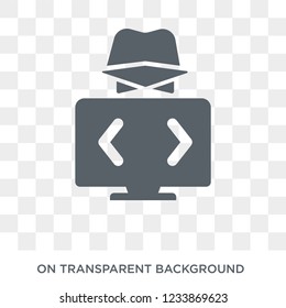 Hacker icon. Trendy flat vector Hacker icon on transparent background from Internet Security and Networking collection. 
