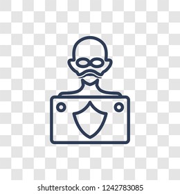 Hacker icon. Trendy linear Hacker logo concept on transparent background from Internet Security and Networking collection