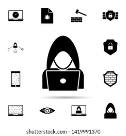 hacker icon. Universal set of hacker for website design and development, app development