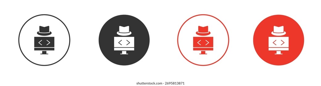 Hacker icon vector collection. vector stock symbol illustrations