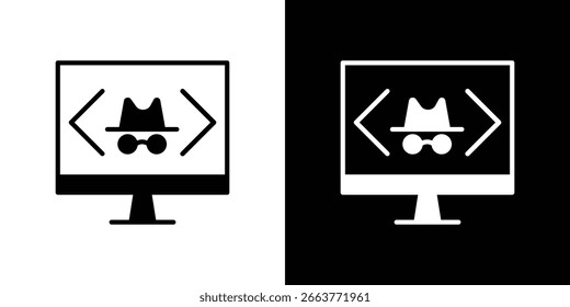Ilustração de vetor de ícone de hacker - Coleção de ícones de vetor de estilo preto de alta qualidade