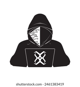 HACKER ICON VECTOR ILLUSTRATION SYMBOL DESIGN