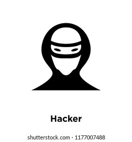 Hacker icon vector isolated on white background, logo concept of Hacker sign on transparent background, filled black symbol